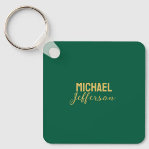 Goud groene kleur elegante moderne minimalistische sleutelhanger
