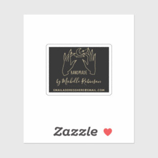 Goud Hand-getrokken Maan Handgeschreven Naam Handg Sticker