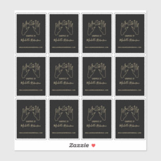 Goud Hand-getrokken Maan Script Naam Handmade Door Sticker