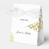 Goud Hand-getrokken Petal Patroon Wedding Bedankdoosjes (Voorkant Zijde)