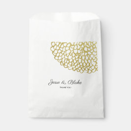 Goud Hand-getrokken Petal Patroon Wedding Bedankzakje
