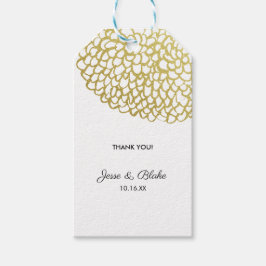 Goud Hand-getrokken Petal Patroon Wedding Cadeaulabel