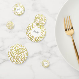 Goud Hand-getrokken Petal Patroon Wedding Confetti