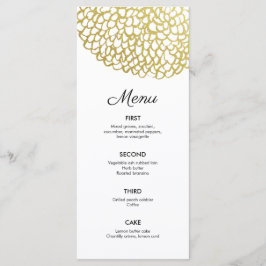 Goud Hand-getrokken Petal Patroon Wedding Menu