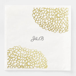 Goud Hand-getrokken Petal Patroon Wedding Servet