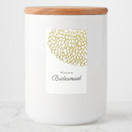 Goud Hand-getrokken Petal Patroon Wedding Voedselcontainer Etiket