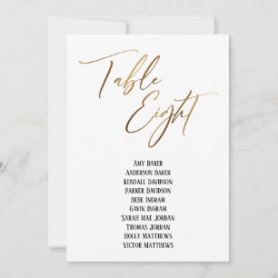 Goud handschrift Tabel Acht zitplaatsen