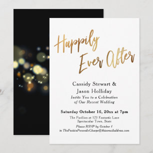 Goud Happily Ever After Bokeh Zwart Achter Ontvang Kaart