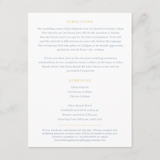 Goud hart grijs wit bruiloft routebeschrijving sch informatiekaartje (Achterkant)