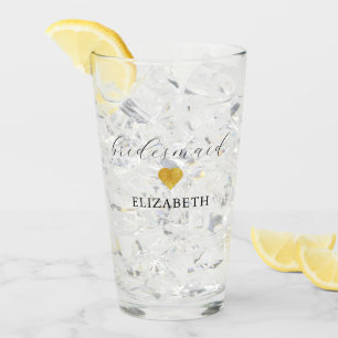 Goud hart minimalistische bruiloft glas