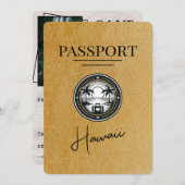 Goud Hawaii paspoort Bewaar de datum Save The Date (Voorkant / Achterkant)