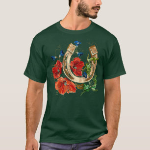 Goud hoefijzer en rode papaver 2 t-shirt