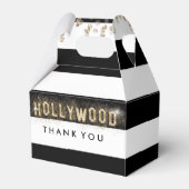 Goud Hollywood Zwart & Wit Strepen Favoriete Dozen Bedankdoosjes (Voorkant Zijde)