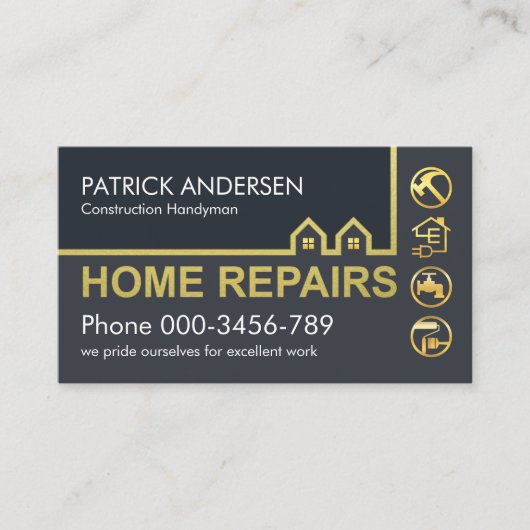 Goud Home Bouw Grenslandschap Visitekaartje (Voorkant)