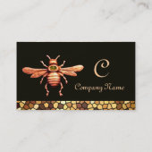 GOUD HONEY BEE / BEEKEEPER BEEKEEPENDE MONOGRAM VISITEKAARTJE (Achterkant)