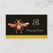 GOUD HONEY BEE / BEEKEEPER BEEKEEPENDE MONOGRAM VISITEKAARTJE (Achterkant)