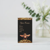 GOUD HONEY BEE / BEEKEEPER BEEKEEPENDE MONOGRAM VISITEKAARTJE (Staand voorkant)