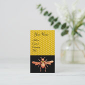 GOUD HONEY BEE / BEEKEEPER BEEKEEPENDE MONOGRAM VISITEKAARTJE (Staand voorkant)