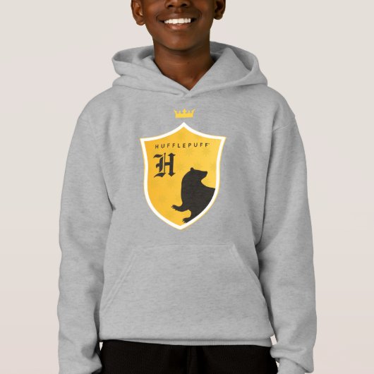 Goud HUFFLEPUFF™ met uitlijnde gekruiste uitsteeks (Voorkant)