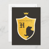 Goud HUFFLEPUFF™ met uitlijnde gekruiste uitsteeks Uitnodiging Briefkaart (Voorkant / Achterkant)