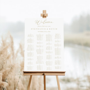 Goud Idyllisch Stijlvol Alfabetisch Zitdiagram Poster
