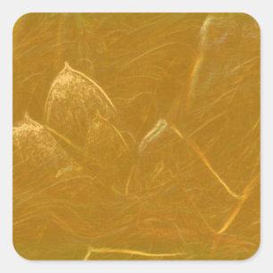 Goud in koper: Lotus Engraved Design Vierkante Sticker