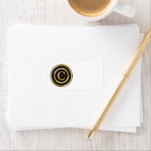 Goud Initiaal C Monogrammed Blank Adresetiketten Etiket (Insitu)