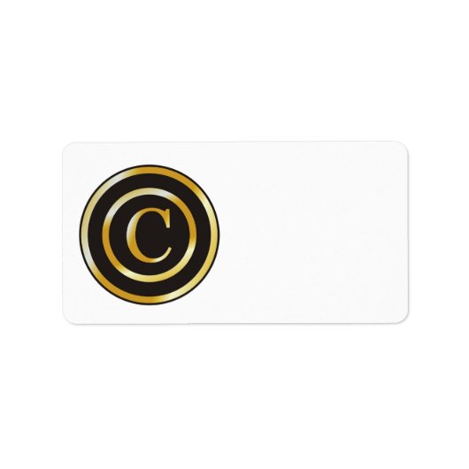 Goud Initiaal C Monogrammed Blank Adresetiketten Etiket (Voorkant)