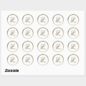 Goud Initiaal Monogram L Manuscript Enige Kleur Ronde Sticker (Vel)