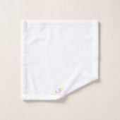 Goud Initiaal Monogram Naam Sjabloon Trendy Wit Bad Handdoek (Wasdoekje)