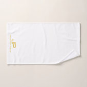 Goud Initiaal Monogram Naam Sjabloon Trendy Wit Bad Handdoek (Handdoek)
