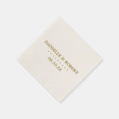 Goud | Ivoor Aangepaste bruiloft Monogram Papier s Servet (Hoek)