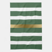 Goud jager-groen en witte strepen theedoek (Verticaal)