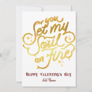 Goud je zet mijn ziel op vuur Valentijn Jubileum Feestdagenkaart