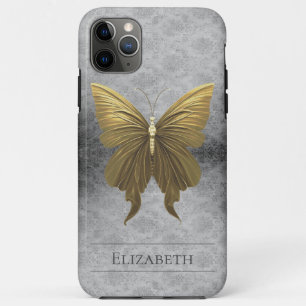 Goud Jeweled Butterfly Damask iPhone 11 Pro Max Hoesje