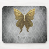 Goud Jeweled Butterfly Damask Muismat (Voorkant)