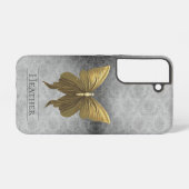 Goud Jeweled Butterfly Damask Samsung Galaxy Hoesje (Achterkant horizontaal)