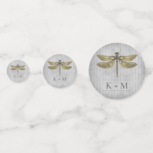 Goud Jeweled Dragonfly Bruiloft Confetti (Voorkanten)
