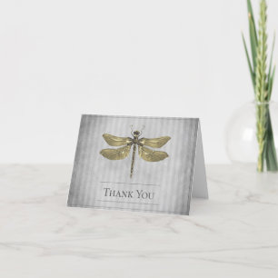 Goud Jeweled Dragonfly bruiloft dank u Bedankkaart