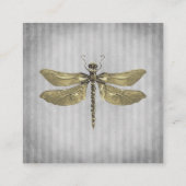 Goud Jeweled Dragonfly Bruiloft Informatiekaartje (Achterkant)