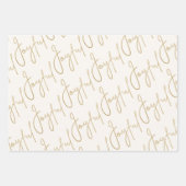 Goud JOYFUL op Wit Inpakpapier Vel (Voorkant 2)