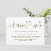 Goud Kalligrafie Repetitie Brunch Kaart (Staand voorkant)
