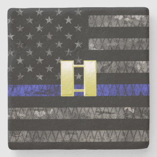 (Goud) Kapitein Thin Blue Line Distress Vlag Stenen Onderzetter