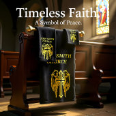 Goud katholiek kruis met vleugels bad handdoek