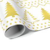 Goud kerstboompatroonpapier cadeaupapier (Rol Hoek)