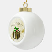 Goud kerstcadeautje Ornament (Rechts)