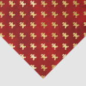 Goud kerstgebak Mannen op rood Tissuepapier (Detail)