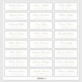 Goud Klassiek script bruiloft gastadreslabel Sticker (Vel)
