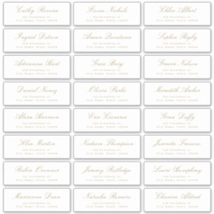 Goud Klassiek script bruiloft gastadreslabel Sticker