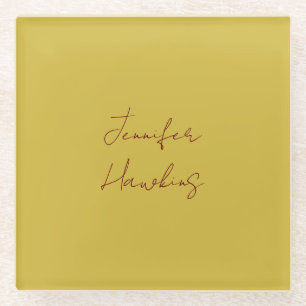 Goud kleurenhandschrift voor professionele doelein glazen onderzetter